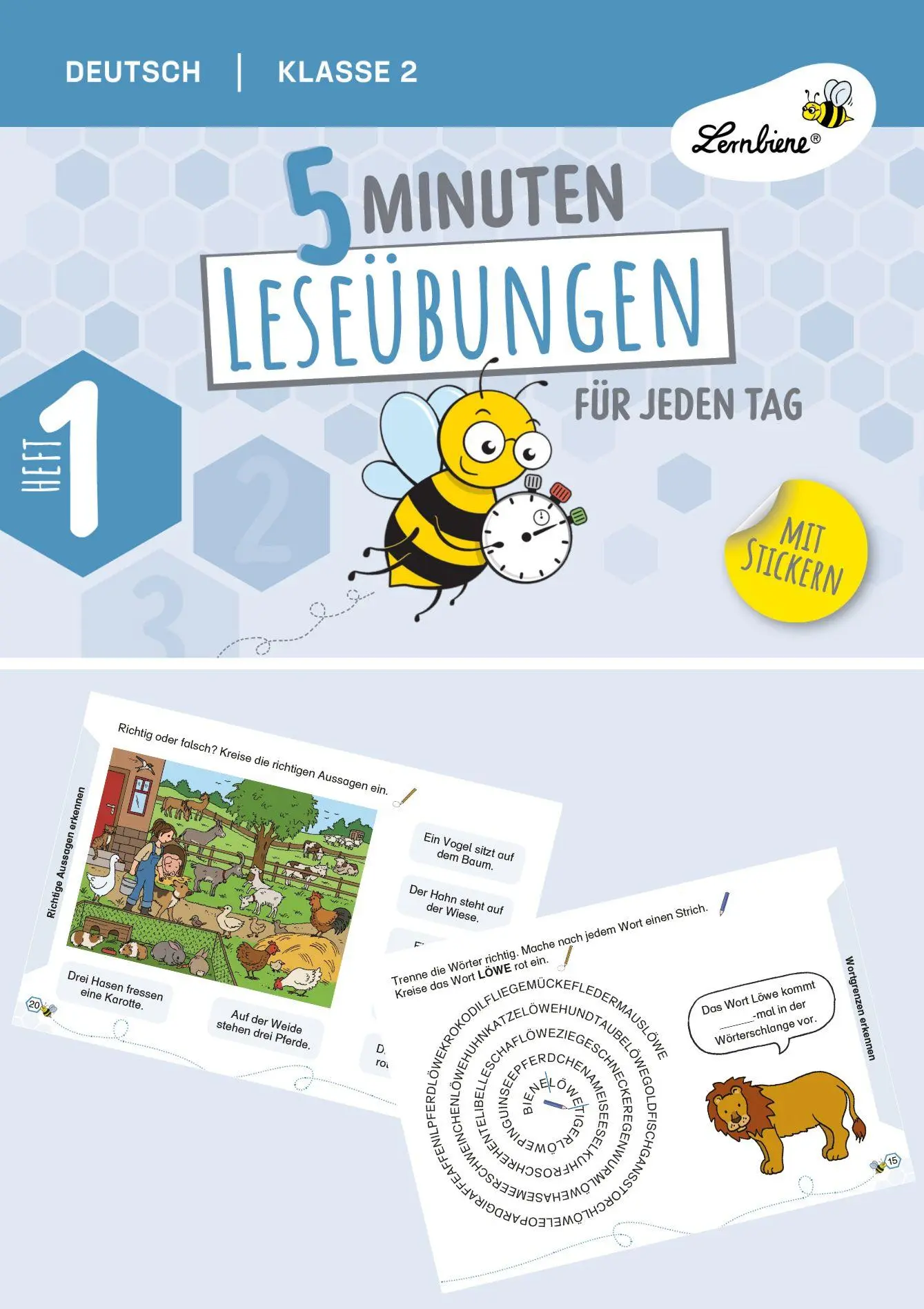 Cover: 9783746813226 | 5 Minuten Leseübungen für jeden Tag | Heft 1 (2. Klasse) | Broschüre