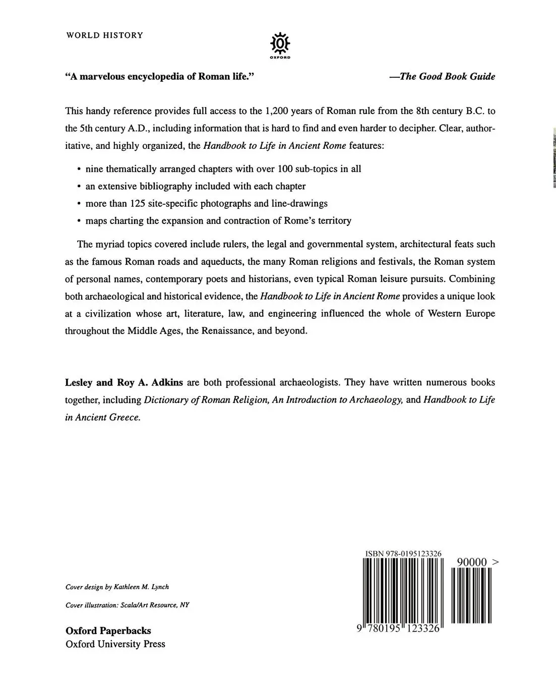 Rückseite: 9780195123326 | Handbook to Life in Ancient Rome | Lesley Adkins (u. a.) | Taschenbuch