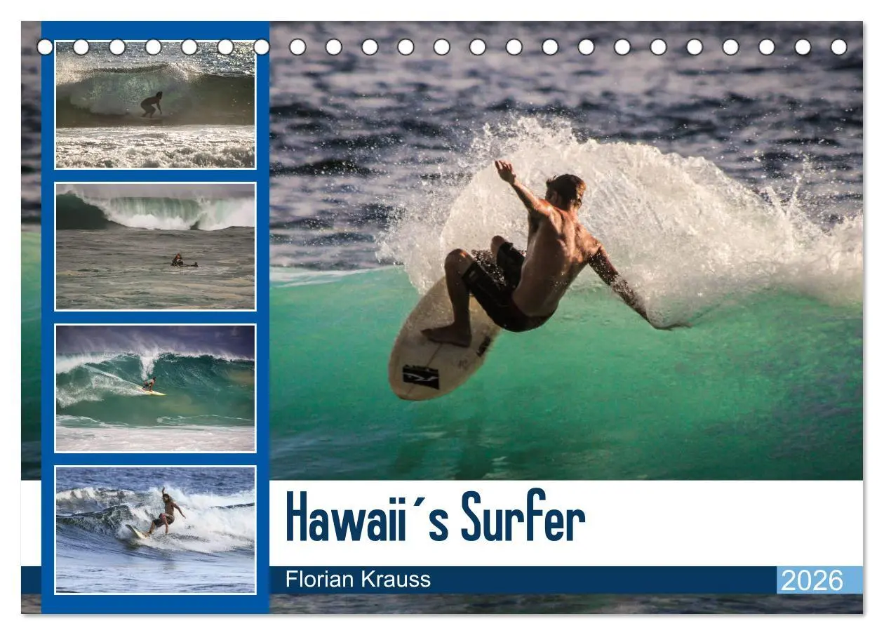Cover: 9783457653326 | Hawaii´s Surfer (Tischkalender 2026 DIN A5 quer), CALVENDO...