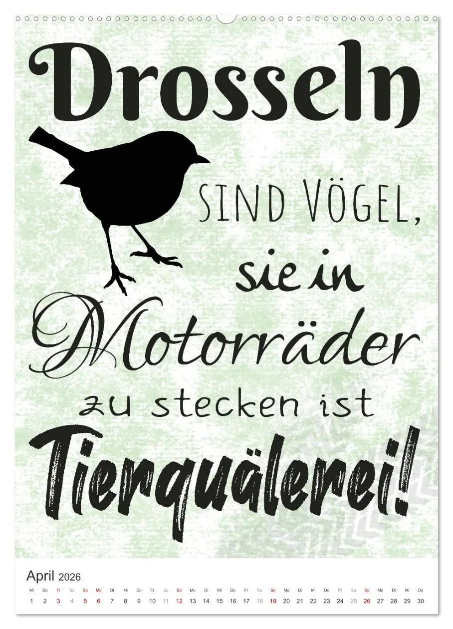 Bild: 9783516363326 | Coole Biker-Sprüche (Wandkalender 2026 DIN A2 hoch), CALVENDO...