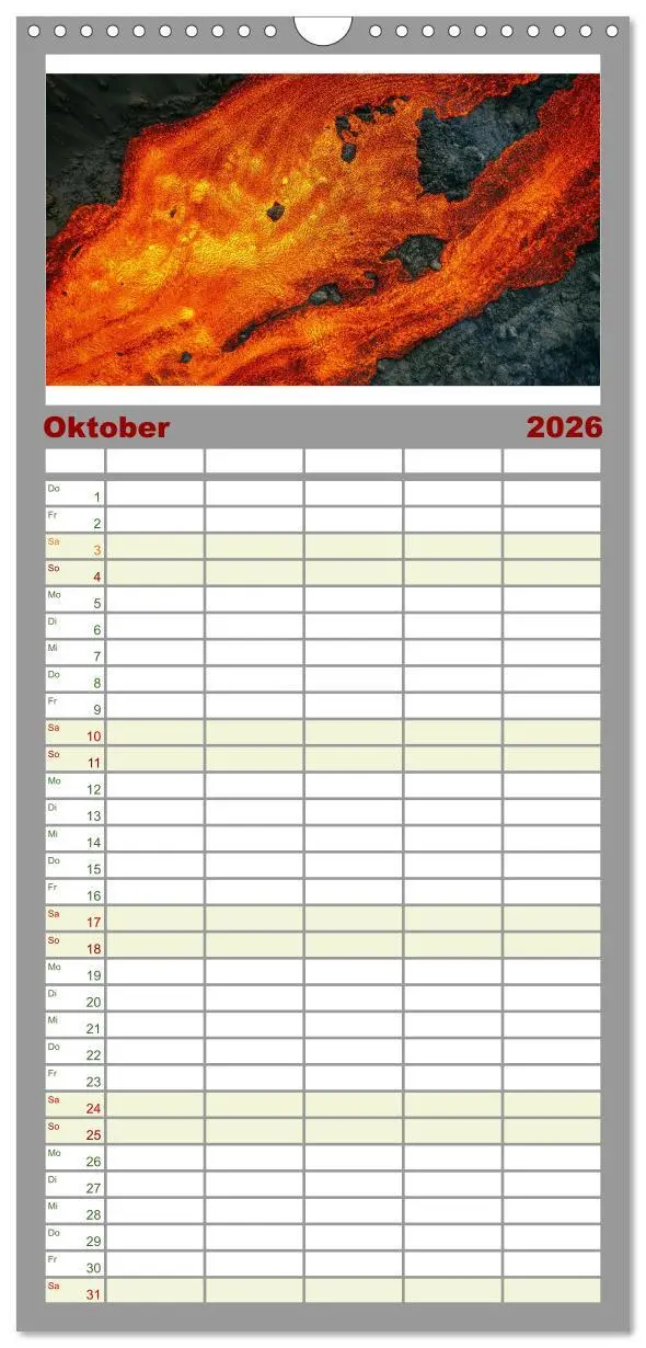 Bild: 9783516503326 | Familienplaner 2026 - Vulkane - Beeindruckende Feuerberge mit 5...