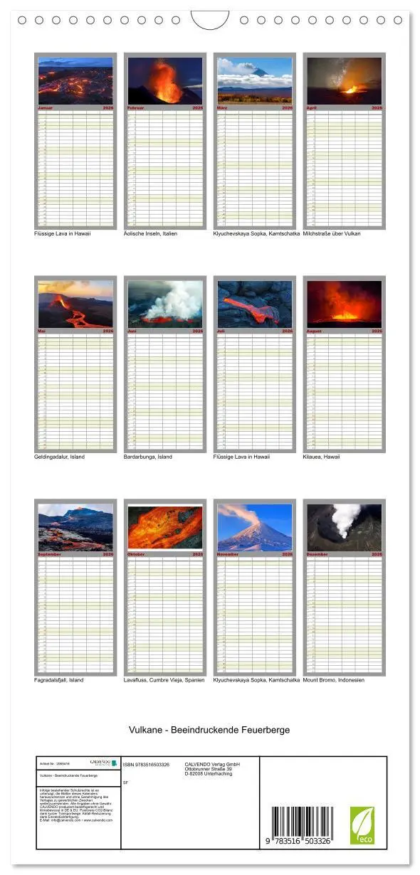 Bild: 9783516503326 | Familienplaner 2026 - Vulkane - Beeindruckende Feuerberge mit 5...