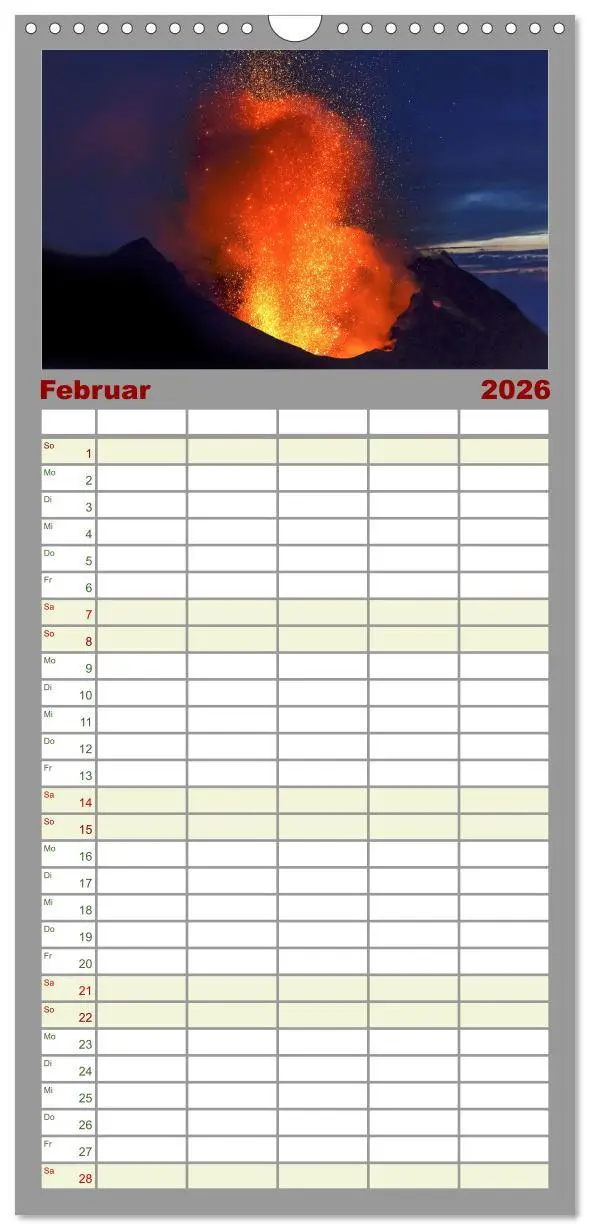 Bild: 9783516503326 | Familienplaner 2026 - Vulkane - Beeindruckende Feuerberge mit 5...