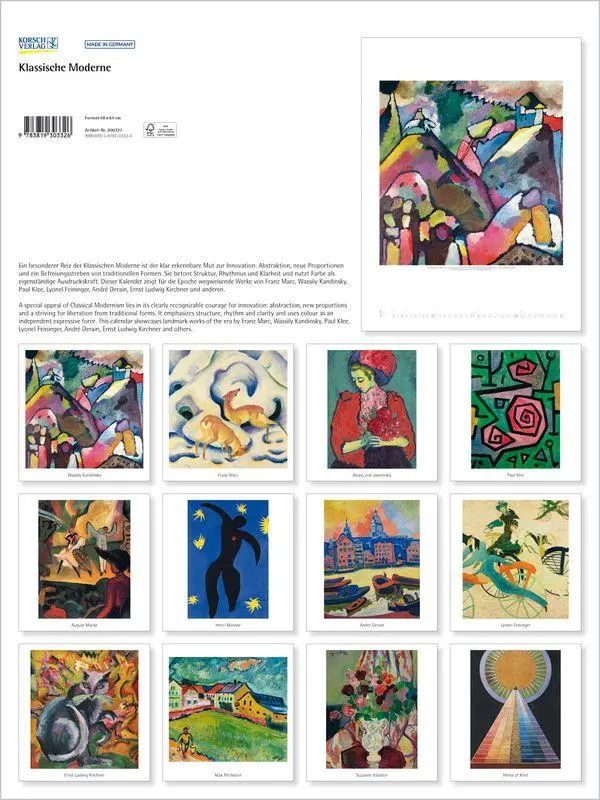 Bild: 9783819303326 | Klassische Moderne 2027 | Verlag Korsch | Kalender | 14 S. | Deutsch