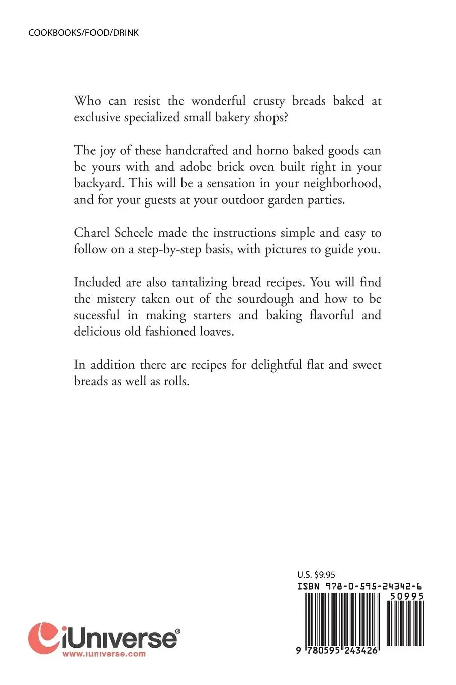 Rückseite: 9780595243426 | Adobe Oven for Old World Breads | Bread Cook Book | Charel Scheele