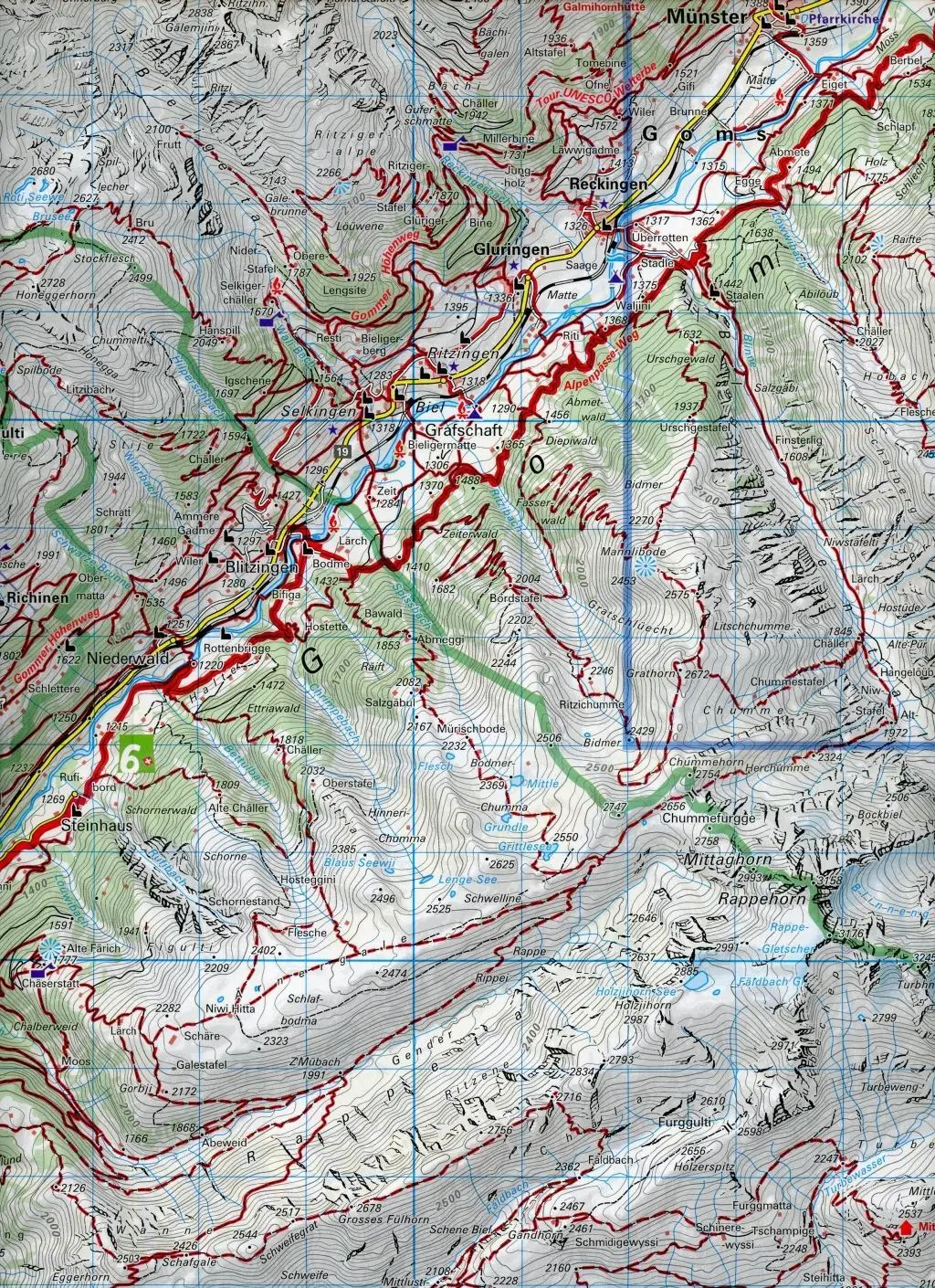 Bild: 9783259023426 | Simplon - Aletsch Goms 42 Wanderkarte 1:40 000 matt laminiert | 2020