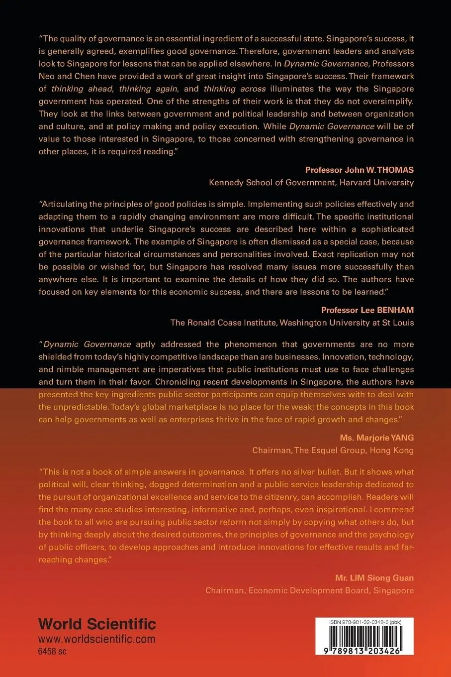 Rückseite: 9789813203426 | DYNAMIC GOVERNANCE | Neo Boon Siong &amp; Geraldine Chen | Taschenbuch