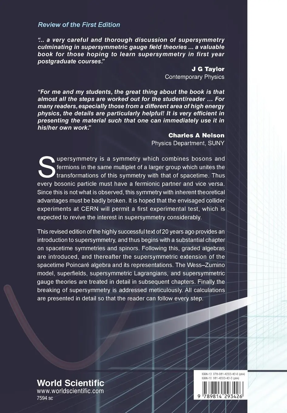 Rückseite: 9789814293426 | INTRODUCTION TO SUPERSYMMETRY (V80) | Harald J W Muller-Kirsten Et Al