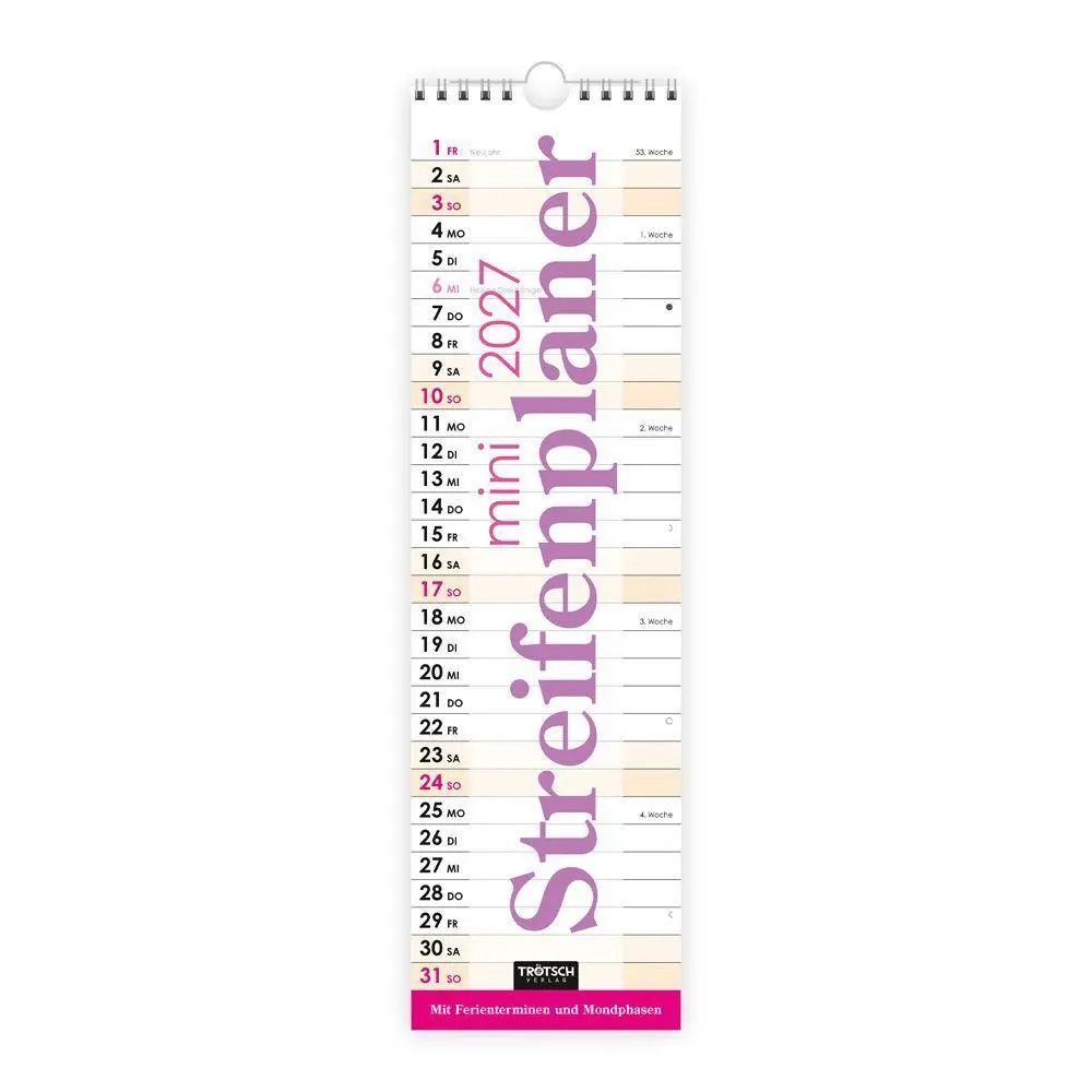 Cover: 4251901513526 | TRÖTSCH - Streifenkalender Mini Violett 2027 | KG | Kalender | 14 S.