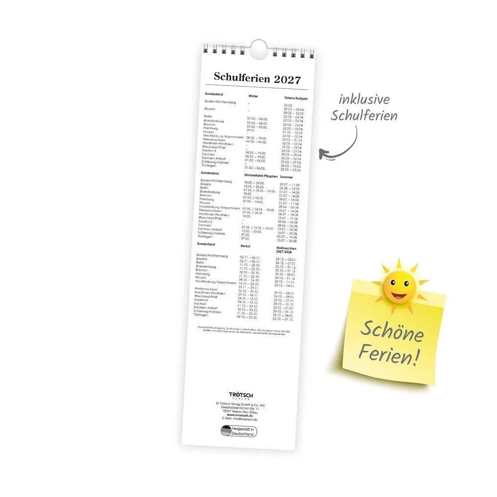 Bild: 4251901513526 | TRÖTSCH - Streifenkalender Mini Violett 2027 | KG | Kalender | 14 S.