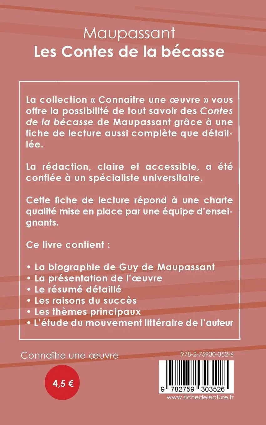Rückseite: 9782759303526 | Fiche de lecture Les Contes de la bécasse de Maupassant (Analyse...