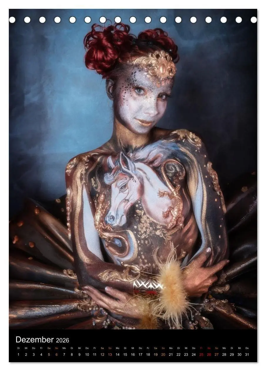 Bild: 9783516413526 | Klangkörper - Bodypainting Adventures (Tischkalender 2026 DIN A5...