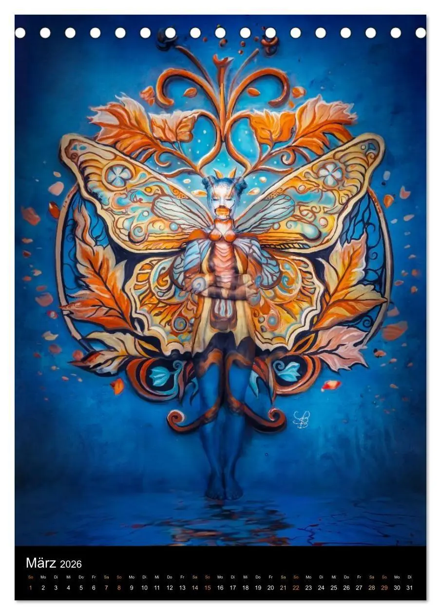 Bild: 9783516413526 | Klangkörper - Bodypainting Adventures (Tischkalender 2026 DIN A5...