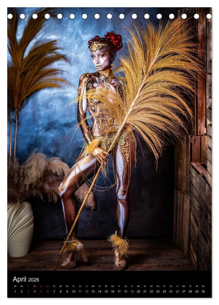 Bild: 9783516413526 | Klangkörper - Bodypainting Adventures (Tischkalender 2026 DIN A5...