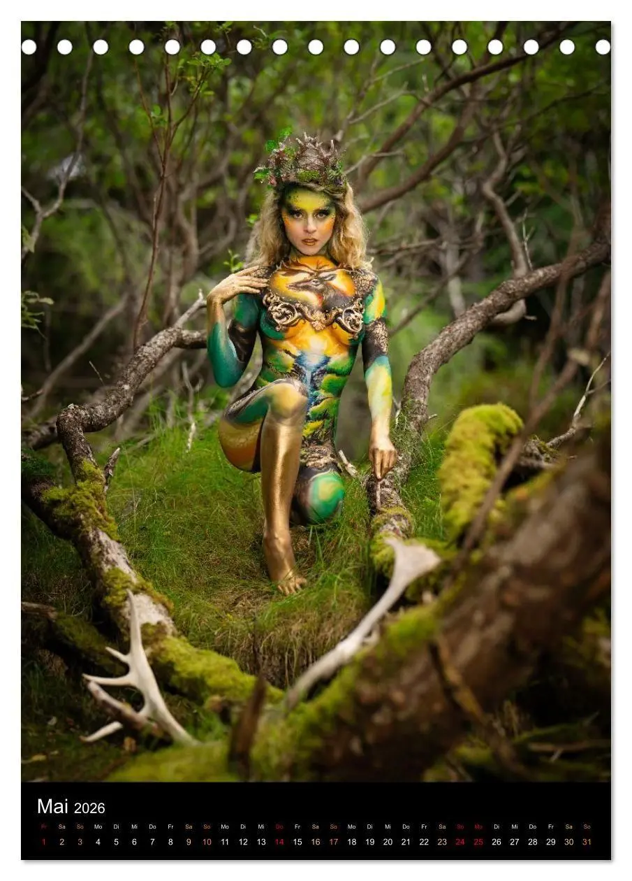 Bild: 9783516413526 | Klangkörper - Bodypainting Adventures (Tischkalender 2026 DIN A5...