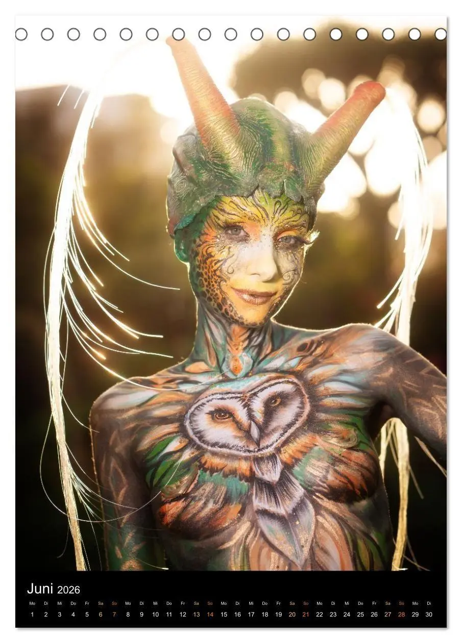 Bild: 9783516413526 | Klangkörper - Bodypainting Adventures (Tischkalender 2026 DIN A5...