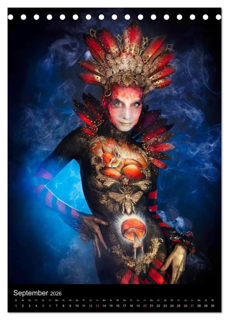 Bild: 9783516413526 | Klangkörper - Bodypainting Adventures (Tischkalender 2026 DIN A5...