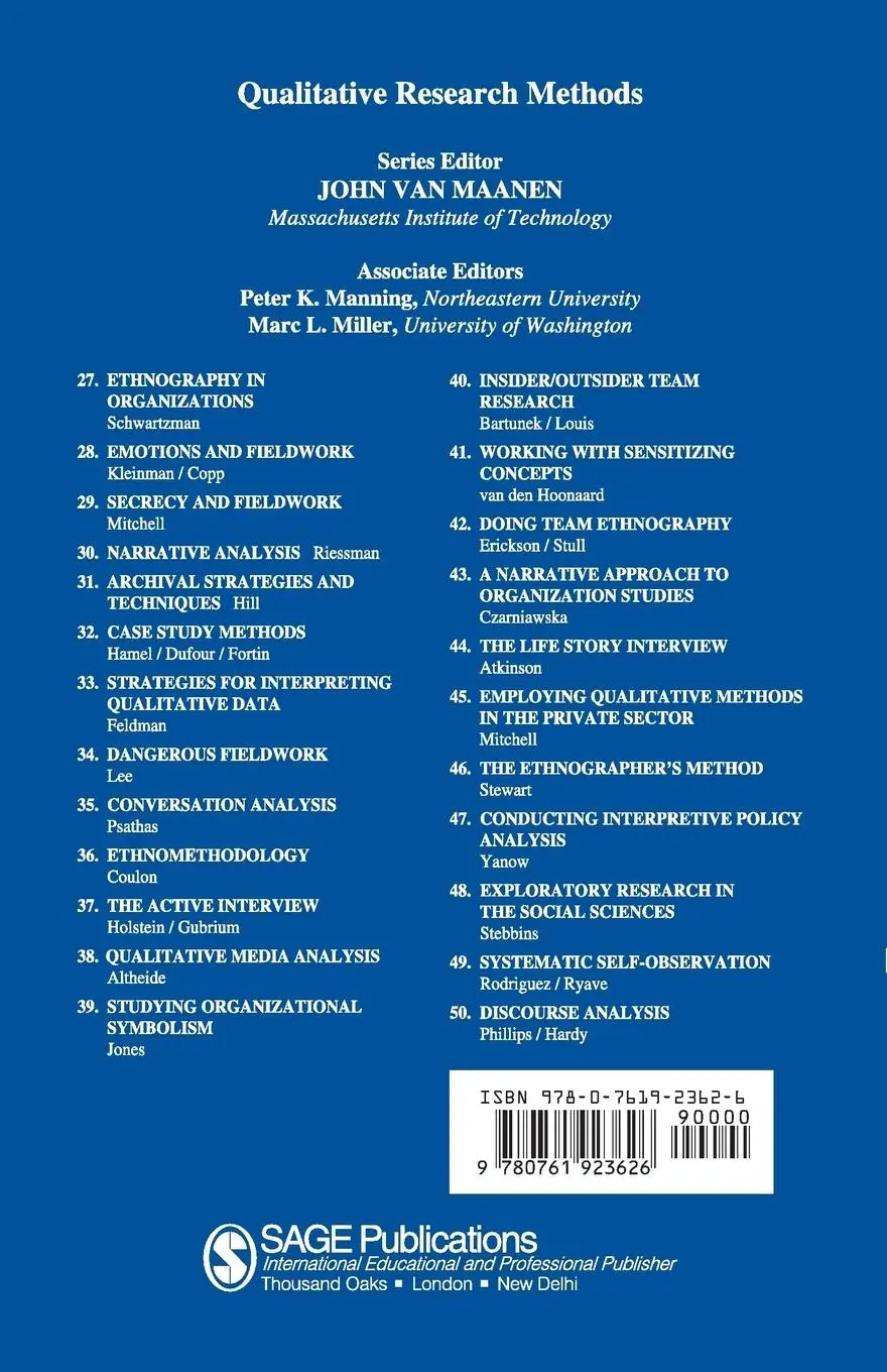 Rückseite: 9780761923626 | Discourse Analysis | Investigating Processes of Social Construction