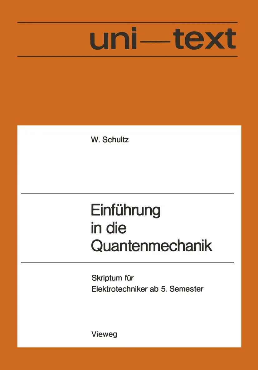 Cover: 9783322983626 | Einführung in die Quantenmechanik | Walter Schultz | Taschenbuch | iv