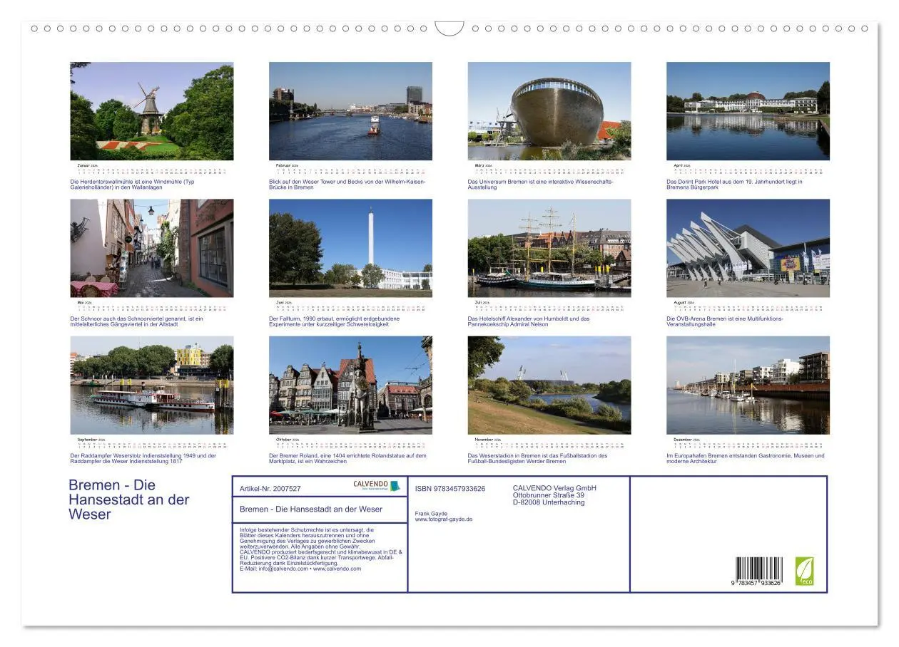 Bild: 9783457933626 | Bremen - Die Hansestadt an der Weser (Wandkalender 2026 DIN A2...