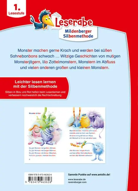 Bild: 9783473463626 | Leserabe mit Mildenberger Silbenmethode - Monstergeschichten | Neudert