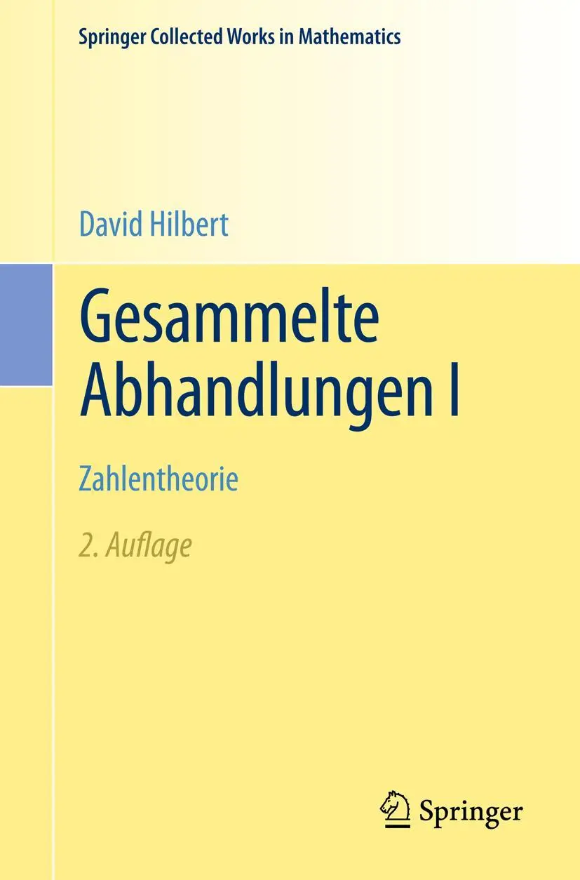 Cover: 9783662483626 | Gesammelte Abhandlungen I | Zahlentheorie | David Hilbert | Buch