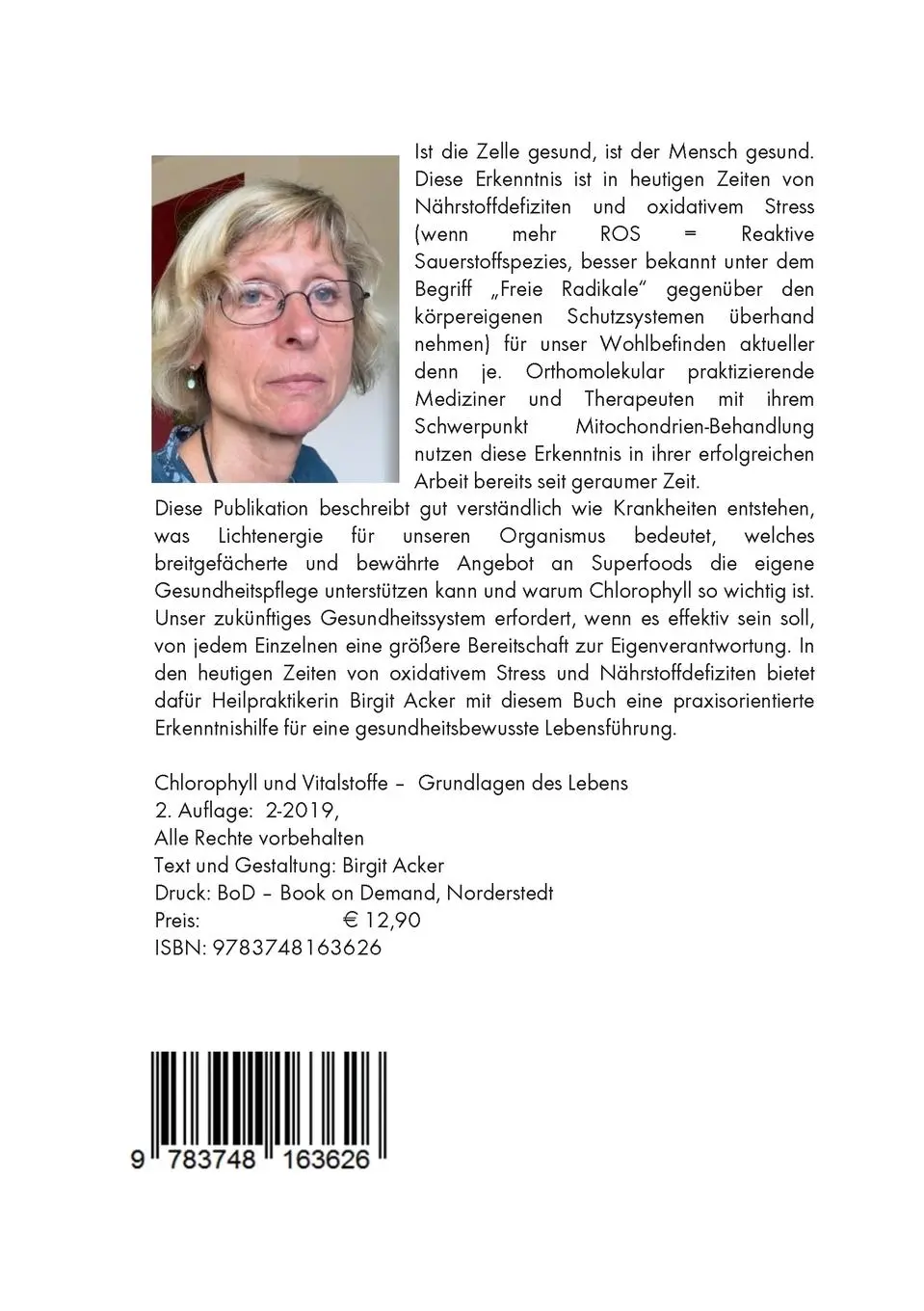 Rückseite: 9783748163626 | Chlorophyll und Vitalstoffe - Grundlagen des Lebens | Birgit Acker