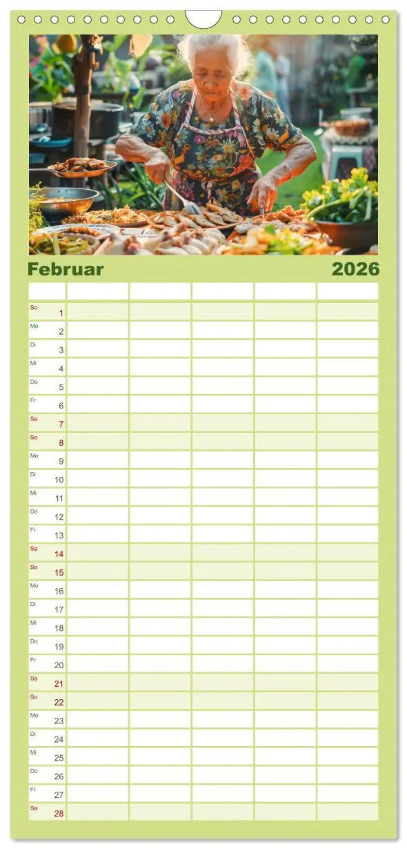 Bild: 9783516493726 | Familienplaner 2026 - Mediterrane Küche mit 5 Spalten...