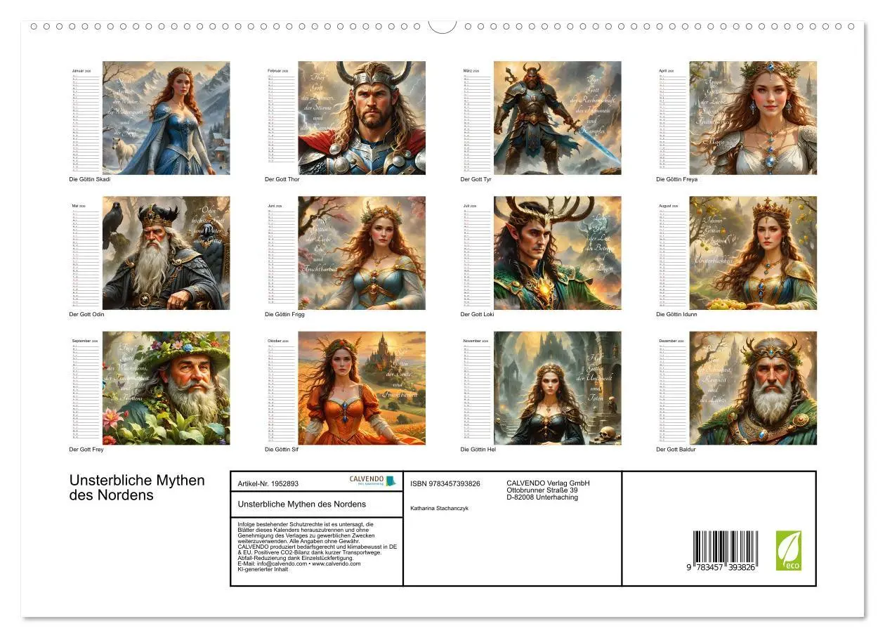 Bild: 9783457393826 | Unsterbliche Mythen des Nordens (hochwertiger Premium Wandkalender...
