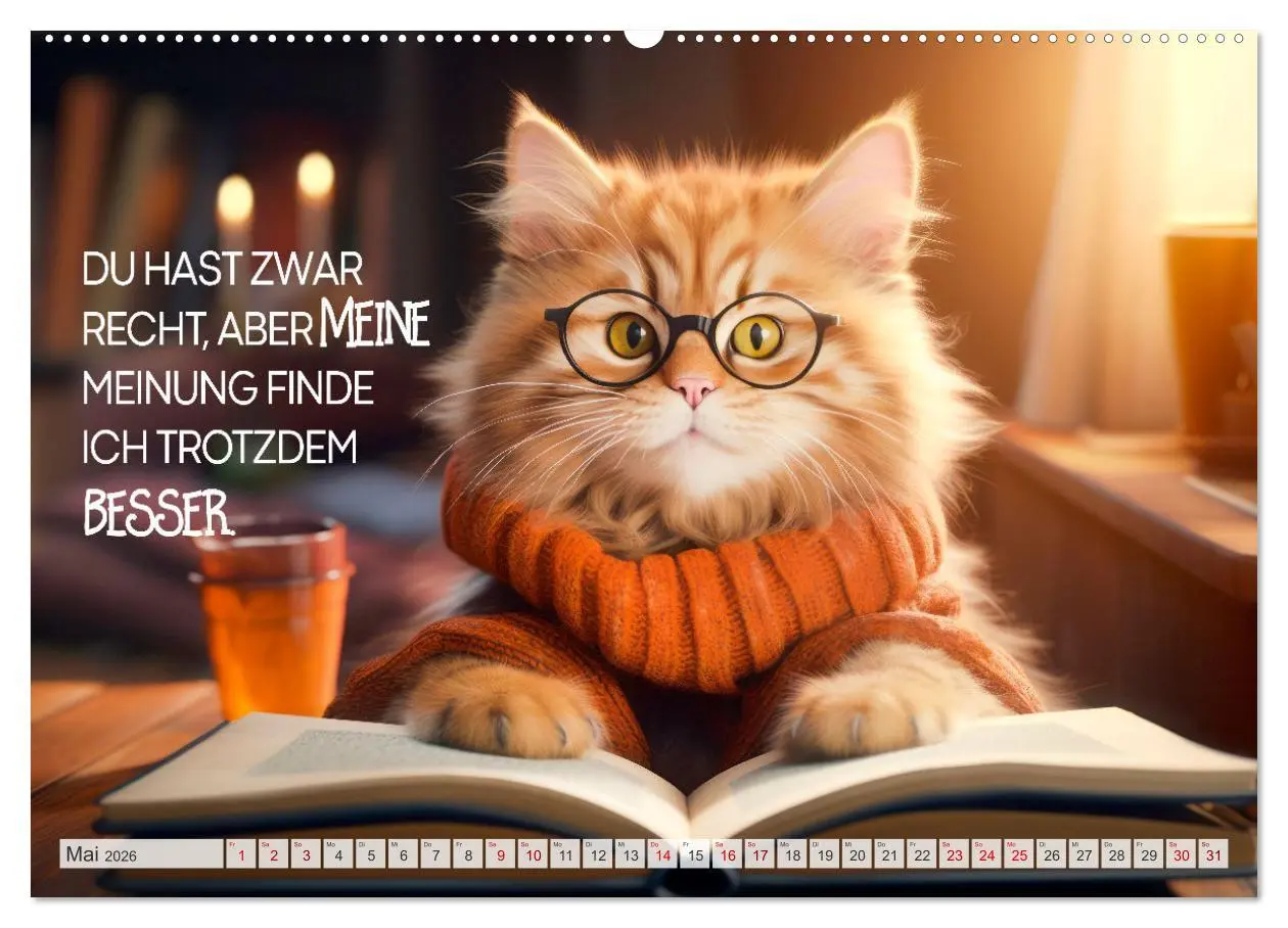 Bild: 9783457463826 | KATZEN-IRONIE Lach mal wieder (Wandkalender 2026 DIN A2 quer),...