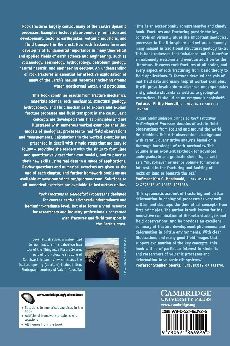 Rückseite: 9780521863926 | Rock Fractures in Geological Processes | Agust Gudmundsson | Buch