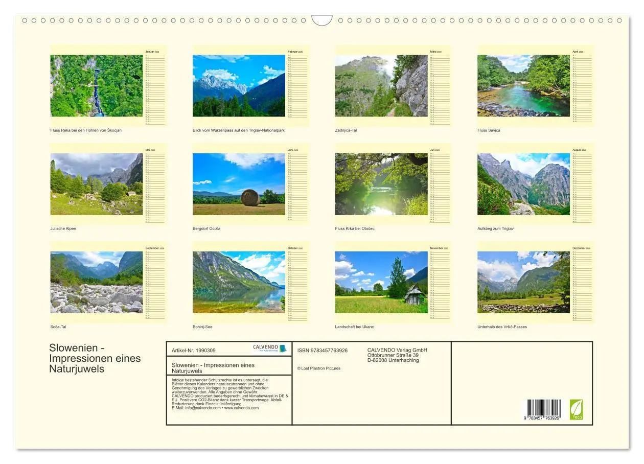 Bild: 9783457763926 | Slowenien - Impressionen eines Naturjuwels (Wandkalender 2026 DIN...
