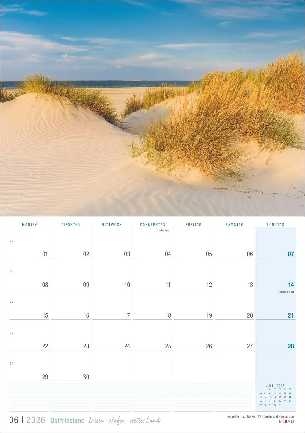 Bild: 9783964023926 | Ostfriesland Kalender 2026 - Inseln · Häfen · weites Land | Eiland