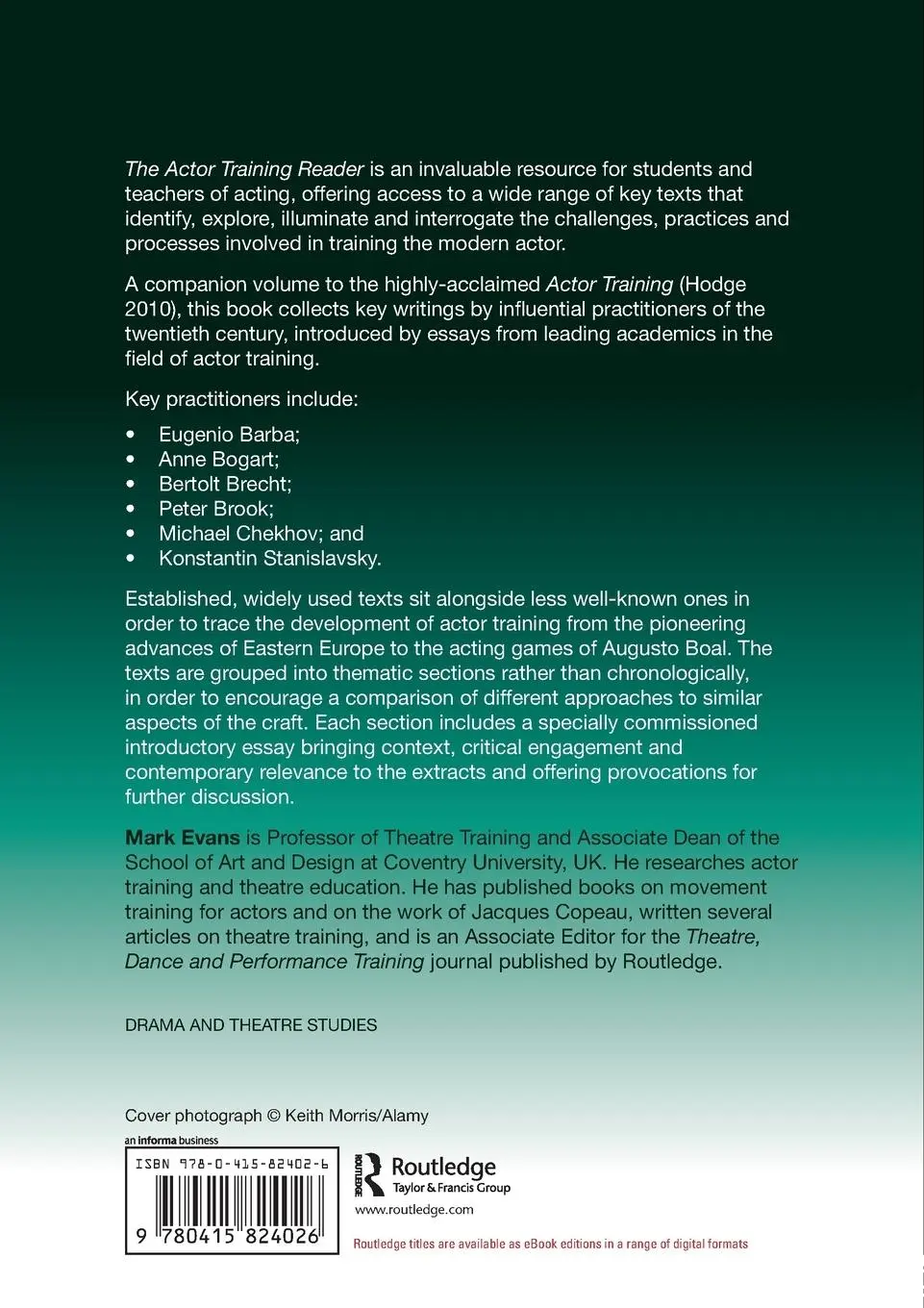 Rückseite: 9780415824026 | The Actor Training Reader | Mark Evans | Taschenbuch | Englisch | 2015