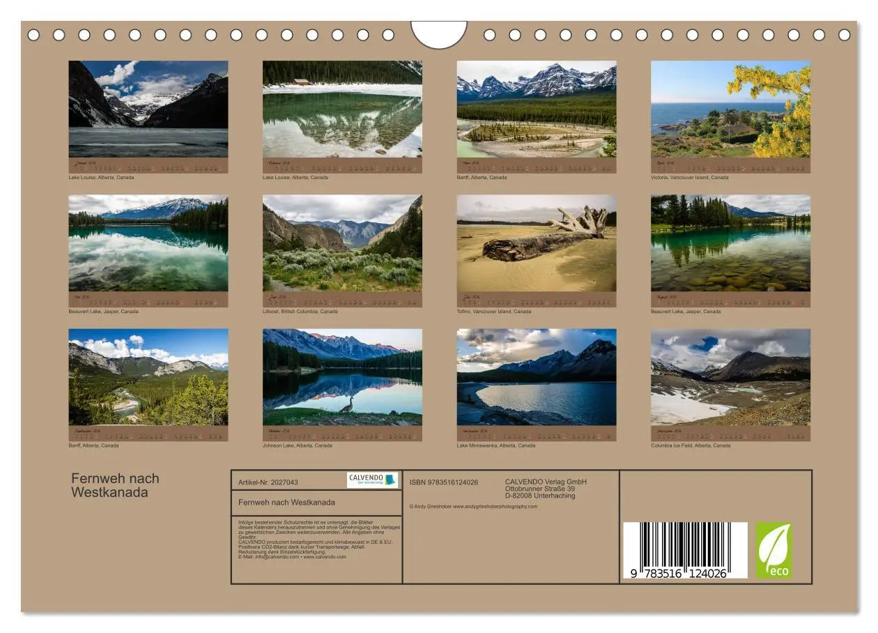 Bild: 9783516124026 | Fernweh nach Westkanada (Wandkalender 2026 DIN A4 quer), CALVENDO...