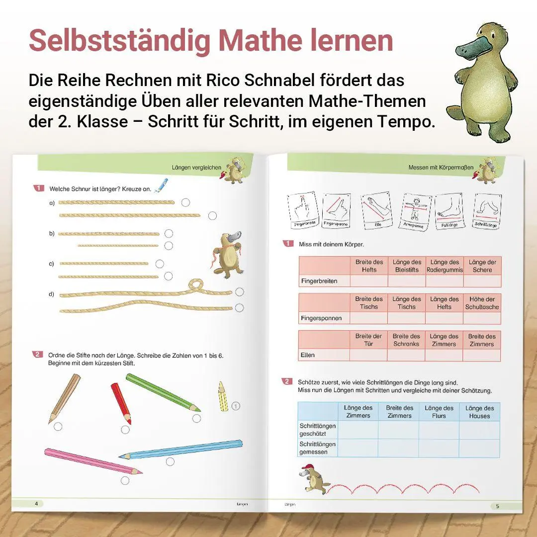 Bild: 9783619254026 | Rechnen mit Rico Schnabel Klasse 2, Heft 3 - Selbstständig Größen...