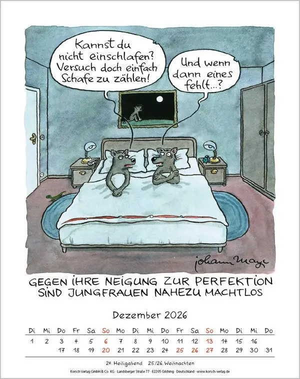 Bild: 9783731884026 | Jungfrau 2026 | Verlag Korsch | Kalender | Spiralbindung | 13 S.