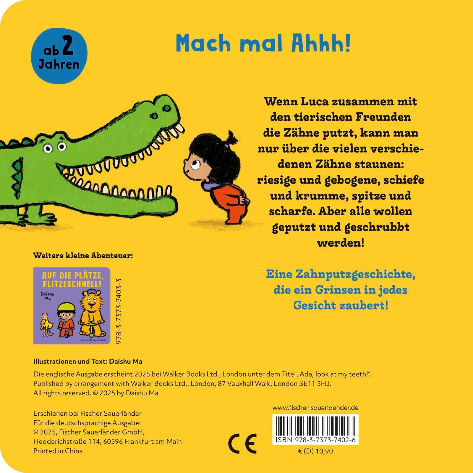 Rückseite: 9783737374026 | Zeigt her eure Zähne! | Daishu Ma | Buch | 24 S. | Deutsch | 2025