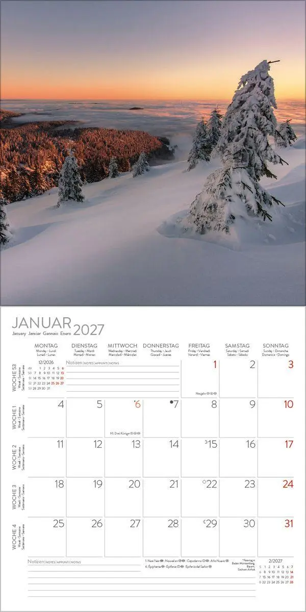 Bild: 9783819304026 | Schwarzwald 2027 | Verlag Korsch | Kalender | 13 S. | Deutsch | 2027