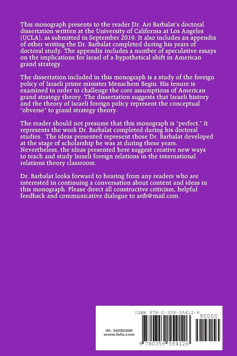 Rückseite: 9780359554126 | The Limits of a Grand Strategy Paradigm in International Relations