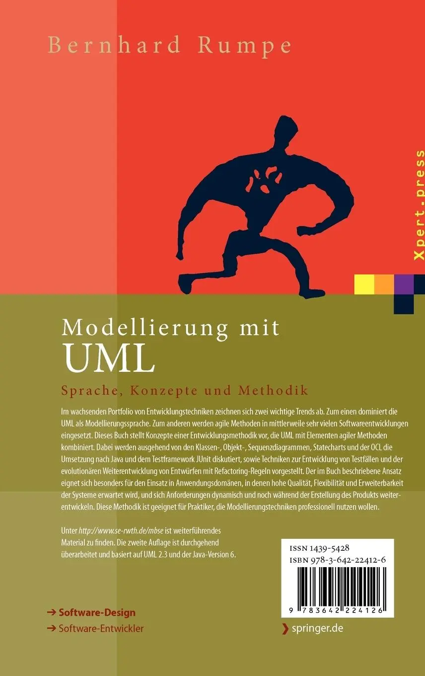 Rückseite: 9783642224126 | Modellierung mit UML | Sprache, Konzepte und Methodik | Bernhard Rumpe