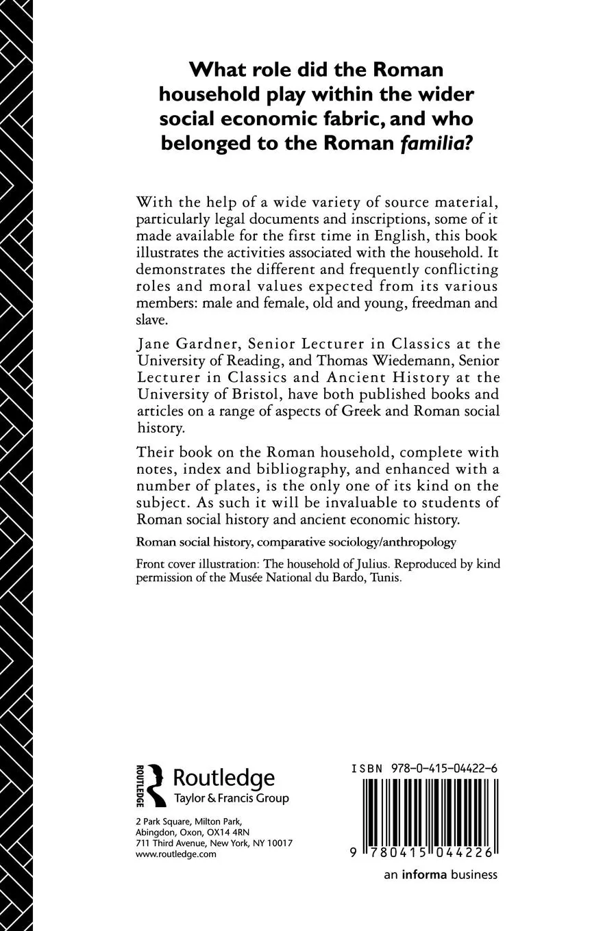 Rückseite: 9780415044226 | The Roman Household | A Sourcebook | Jane F. Gardner (u. a.) | Buch