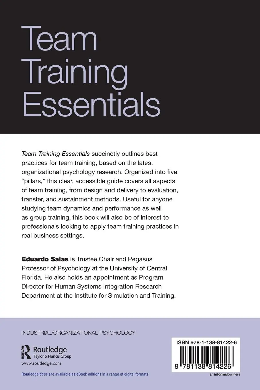 Rückseite: 9781138814226 | Team Training Essentials | A Research-Based Guide | Eduardo Salas