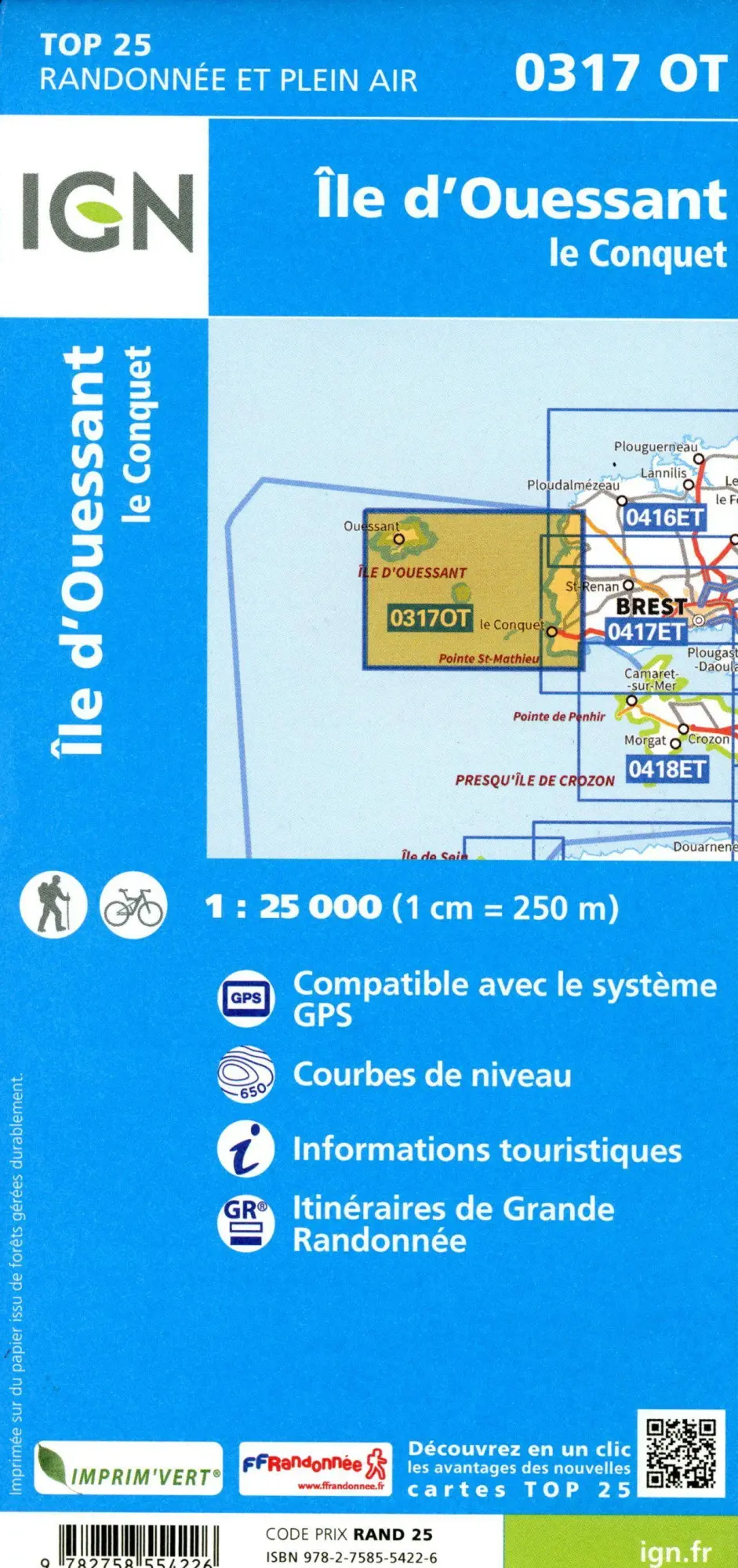 Bild: 9782758554226 | 0317OT Île d'Ouessant | 1:25000 | (Land-)Karte | Französisch | 2024