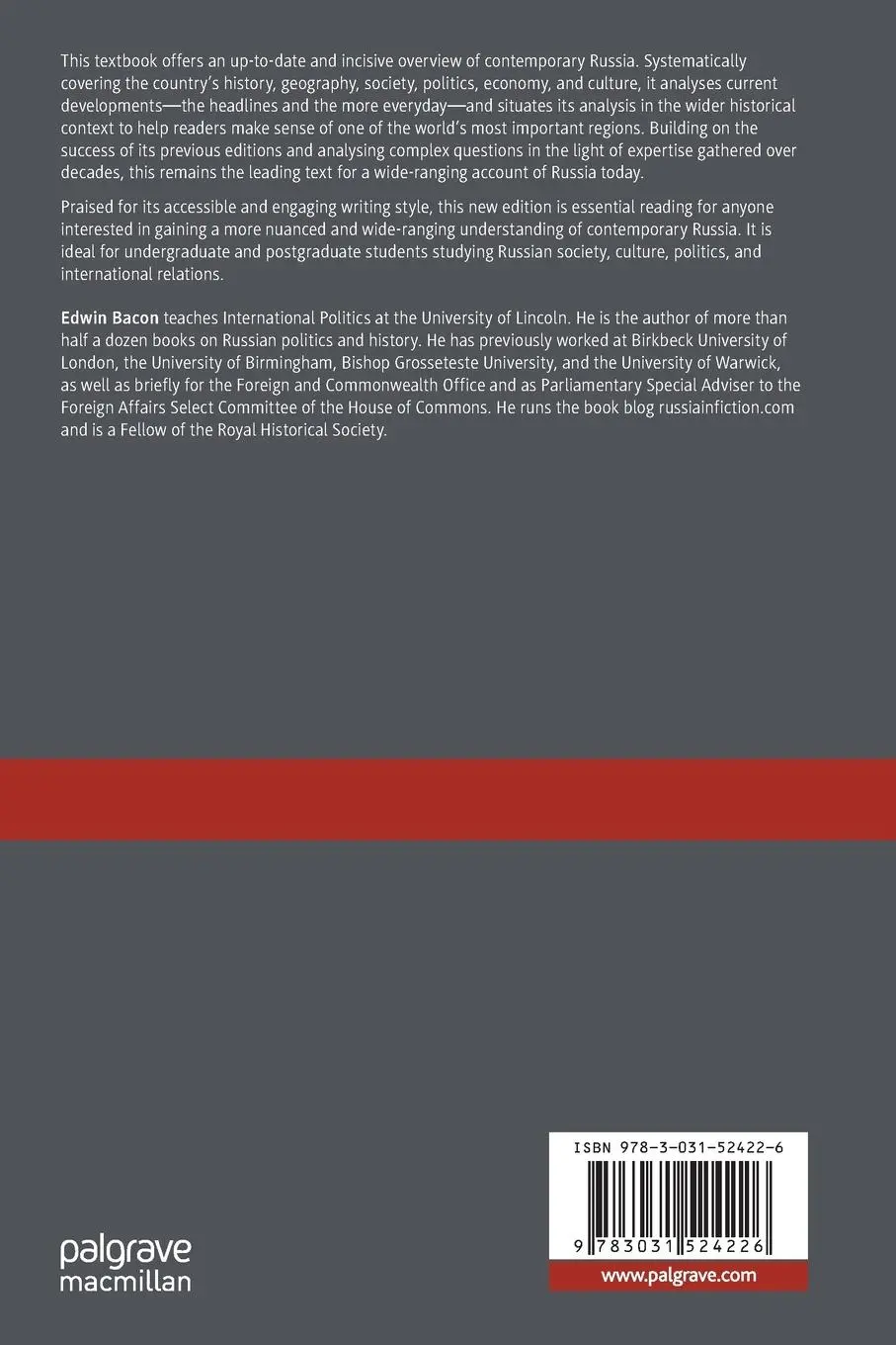 Rückseite: 9783031524226 | Contemporary Russia | Edwin Bacon | Taschenbuch | xvi | Englisch
