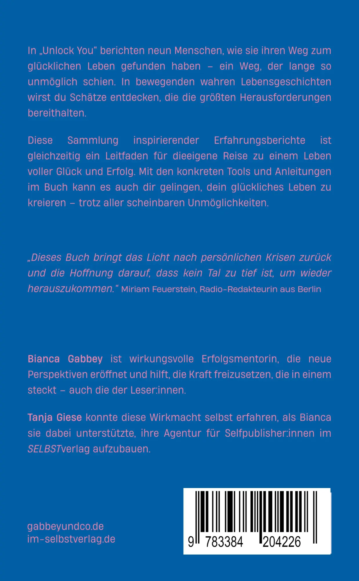 Rückseite: 9783384204226 | UNLOCK YOU | Bianca Gabbey (u. a.) | Taschenbuch | Paperback | 160 S.