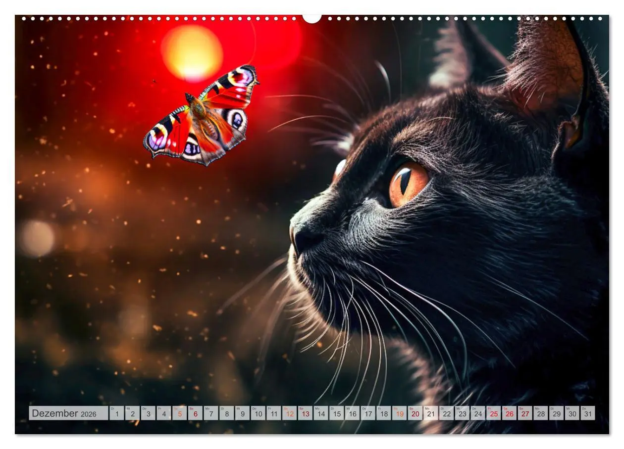 Bild: 9783457494226 | Die Katze und der Schmetterling (hochwertiger Premium Wandkalender...