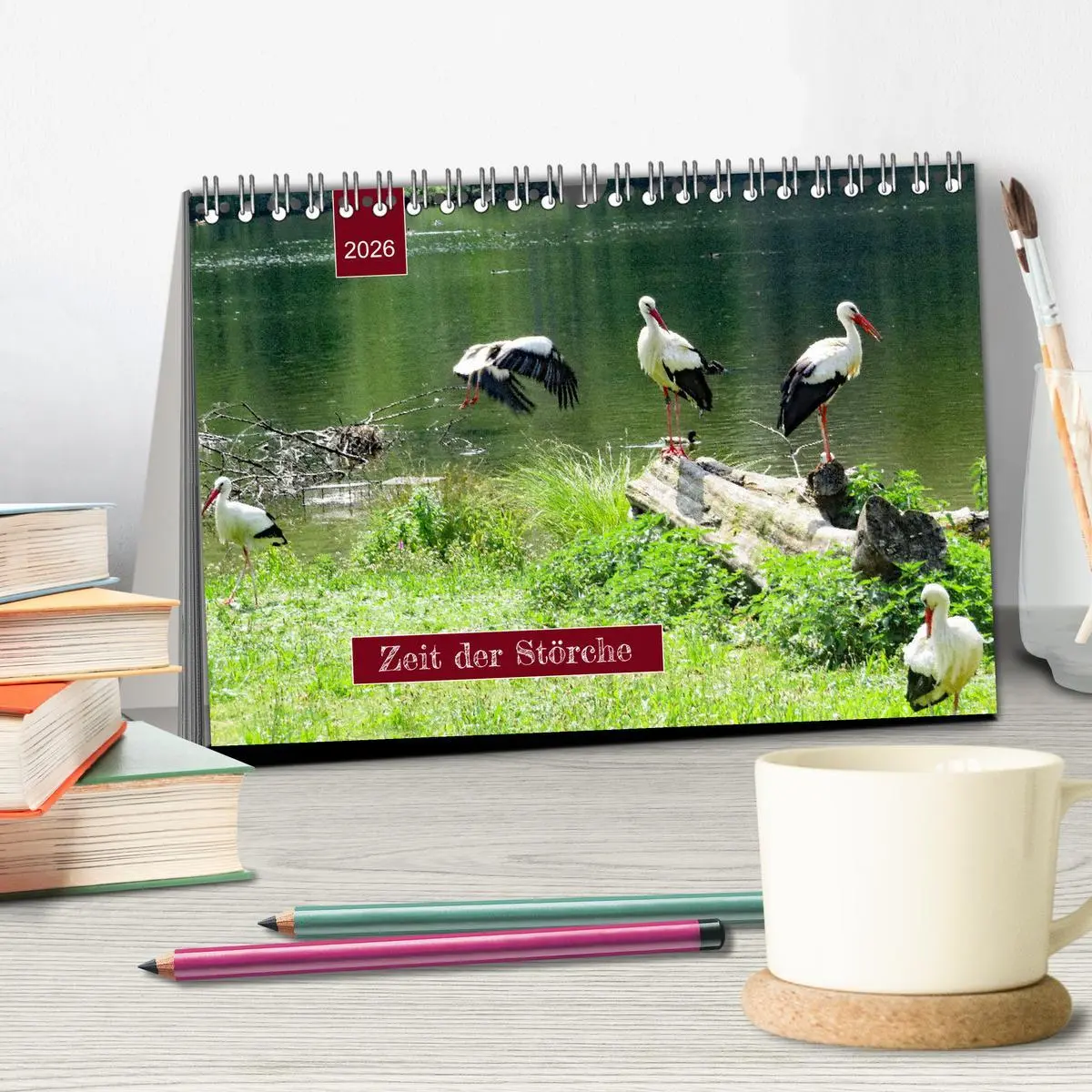 Bild: 9783457564226 | Zeit der Störche (Tischkalender 2026 DIN A5 quer), CALVENDO...