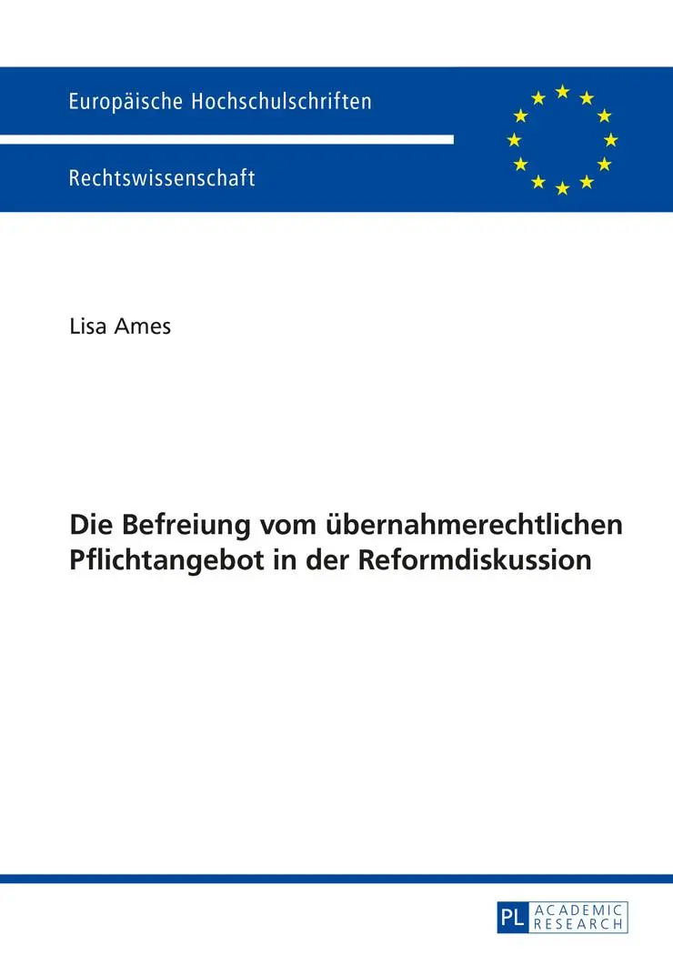 Cover: 9783631634226 | Die Befreiung vom übernahmerechtlichen Pflichtangebot in der...