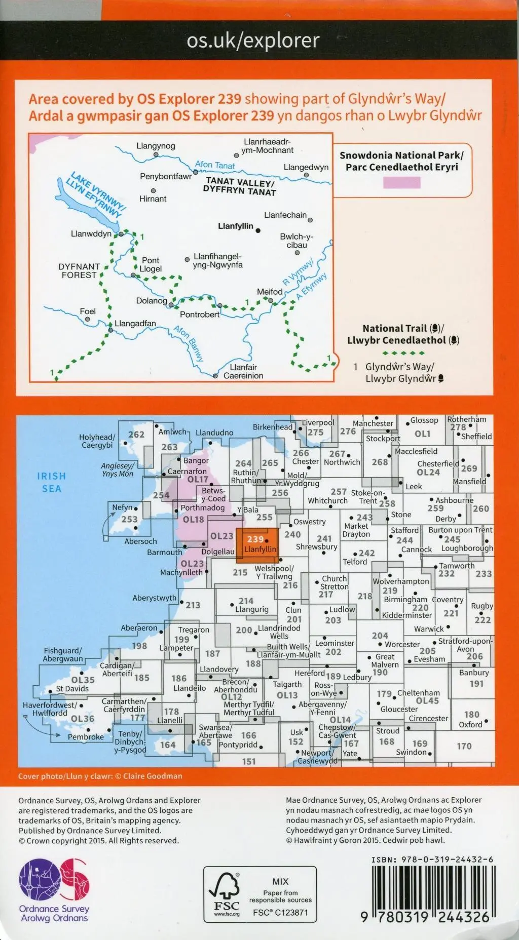 Bild: 9780319244326 | Lake Vyrnwy and Llanfyllin, Tanat Valley | Ordnance Survey | Englisch